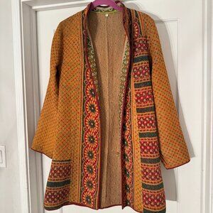 Beautiful Reversible Handmade Car Coat/Jacket made in India. Size S